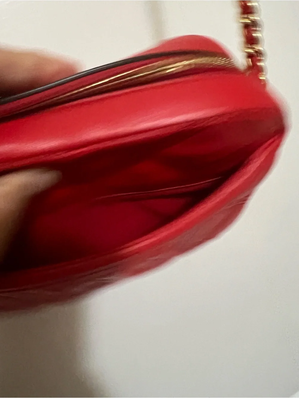 Tory Burch Red Quilted leather Shoulder Bag with braided leather/Gold Chai Strap